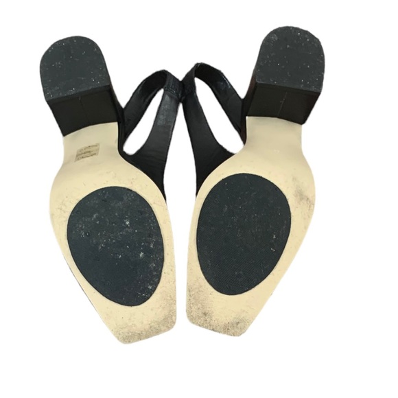 Browns Black Leather Slingback Heels - Picture 6 of 6